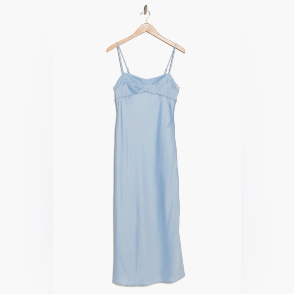 WAYF Satin Slip Midi Dress